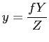 $displaystyle y = frac{fY}{Z}$